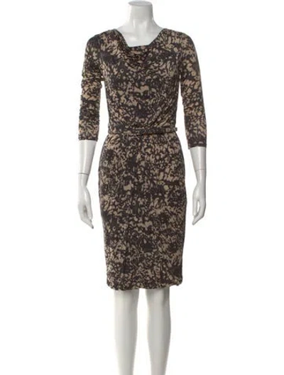 Pre-owned Max Mara Printed Knee-length Dress In Neutral