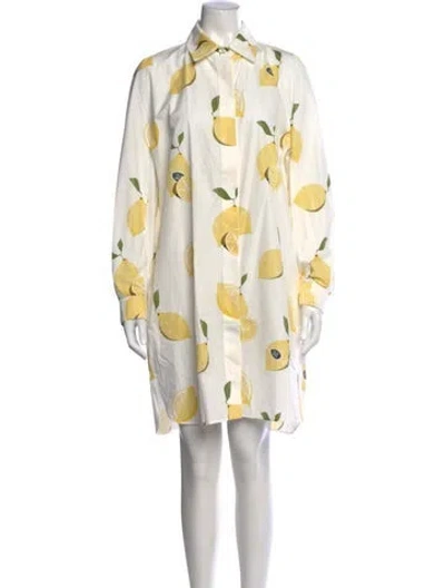 Pre-owned Max Mara Printed Knee-length Dress In Neutral