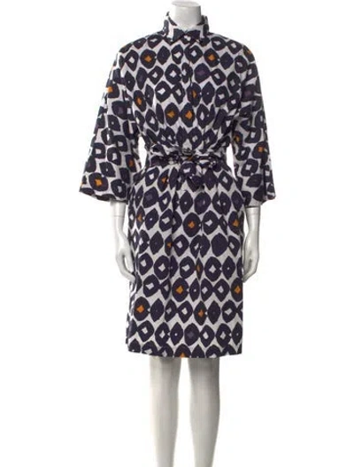 Pre-owned Max Mara Printed Knee-length Dress In Purple