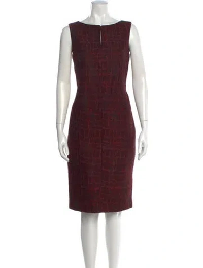Pre-owned Max Mara Printed Knee-length Dress In Red