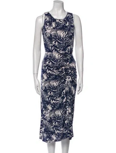 Pre-owned Max Mara Printed Knee-length Dress In White