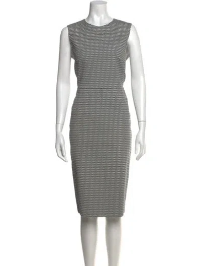 Pre-owned Max Mara Printed Knee-length Dress In White