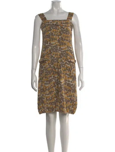 Pre-owned Max Mara Printed Knee-length Dress In Yellow