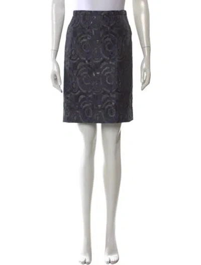 Pre-owned Max Mara Printed Knee-length Skirt In Blue
