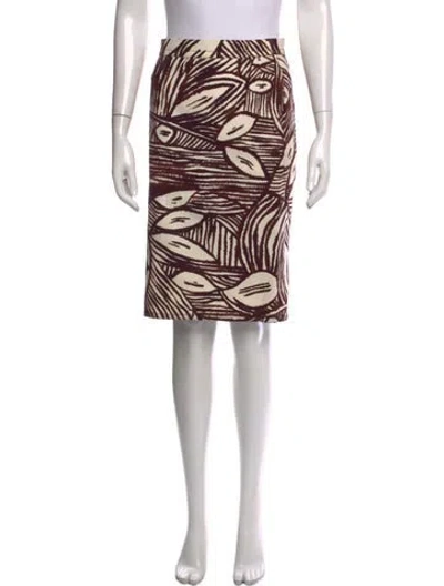Pre-owned Max Mara Printed Knee-length Skirt In Brown