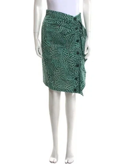 Pre-owned Max Mara Printed Knee-length Skirt In Green