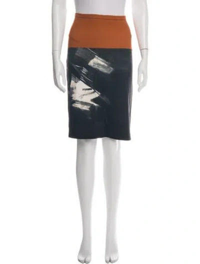 Pre-owned Max Mara Printed Knee-length Skirt In Orange