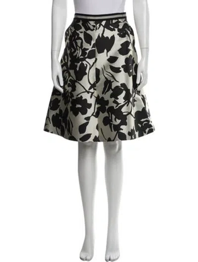 Pre-owned Max Mara Printed Knee-length Skirt In White