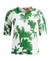 Max Mara Printed Knit Short-sleeve T-shirt In Green