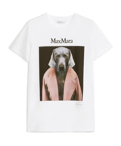 Max Mara Printed Knitted T-shirt In White