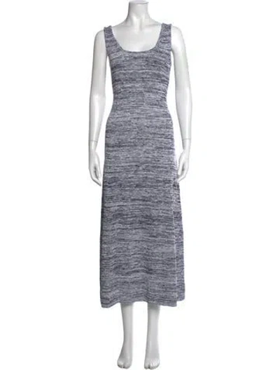 Pre-owned Max Mara Printed Long Dress In Blue/neutrals