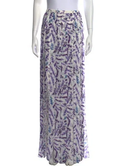 Pre-owned Max Mara Printed Long Skirt In White