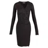 Max Mara Printed Long Sleeve Knee-length Dress In Brown Viscose In Brown