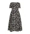 Max Mara Printed Cotton Midi Dress In White
