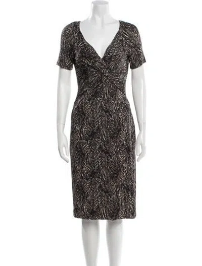 Pre-owned Max Mara Printed Midi Length Dress In Black