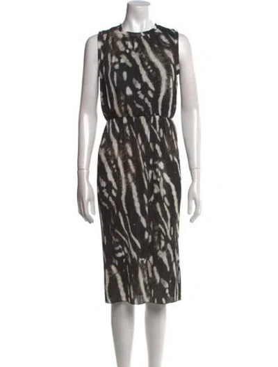 Pre-owned Max Mara Printed Midi Length Dress In Black