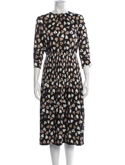 Pre-owned Max Mara Printed Midi Length Dress In Blue
