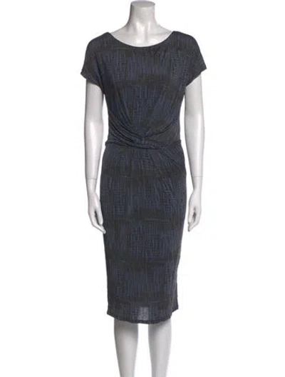 Pre-owned Max Mara Printed Midi Length Dress In Gray