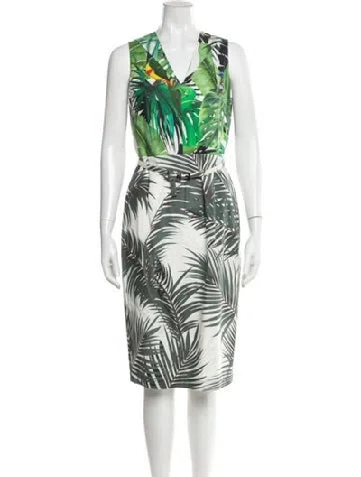 Pre-owned Max Mara Printed Midi Length Dress In Multi