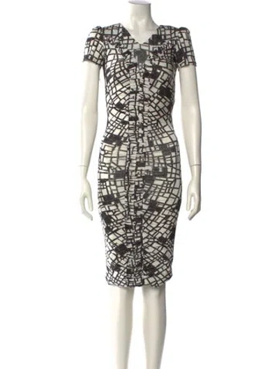 Pre-owned Max Mara Printed Midi Length Dress In Neutral