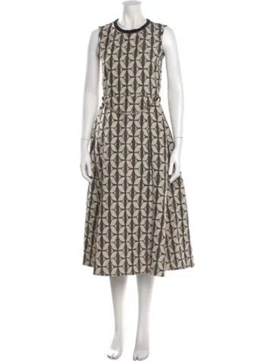 Pre-owned Max Mara Printed Midi Length Dress In Neutral