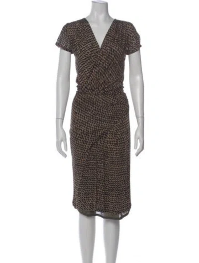 Pre-owned Max Mara Printed Midi Length Dress In Neutral