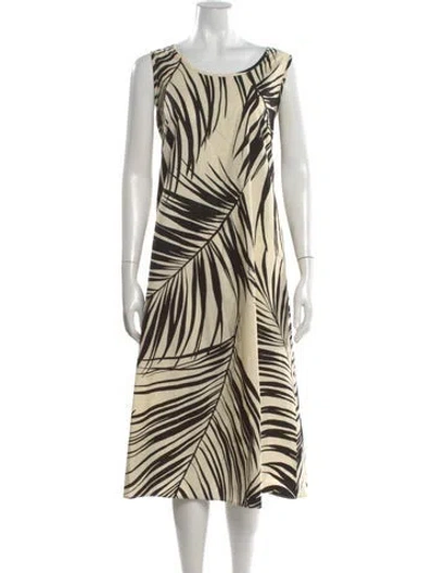 Pre-owned Max Mara Printed Midi Length Dress In Neutral