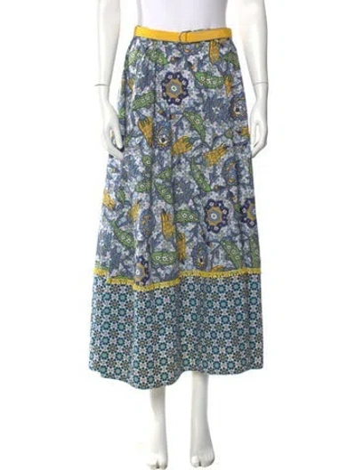 Pre-owned Max Mara Printed Midi Length Skirt In Blue
