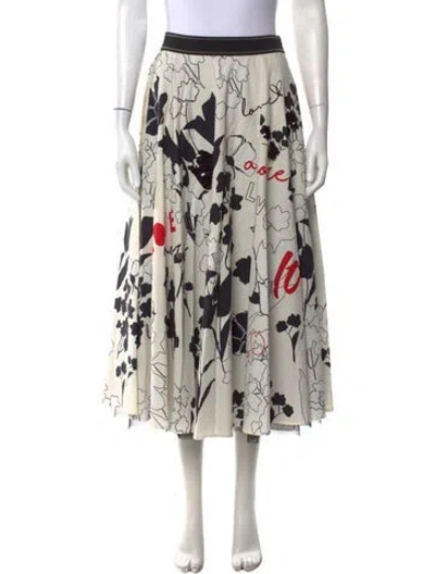 Pre-owned Max Mara Printed Midi Length Skirt In Neutrals