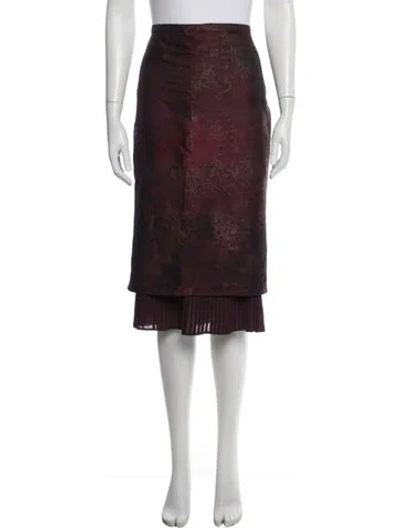 Pre-owned Max Mara Printed Midi Length Skirt In Purple