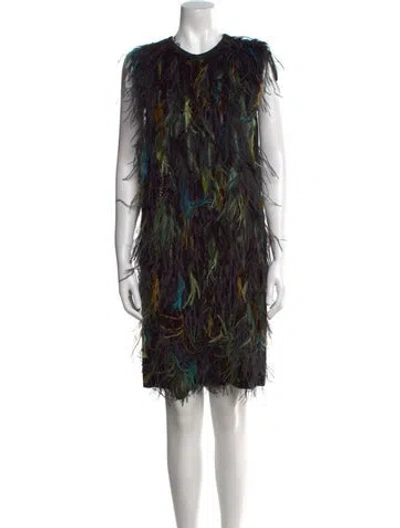 Pre-owned Max Mara Printed Mini Dress In Black