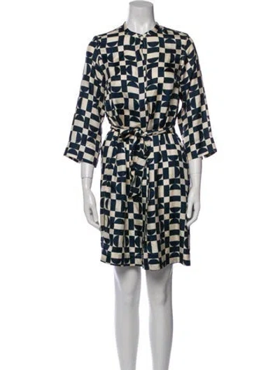 Pre-owned Max Mara Printed Mini Dress In Blue