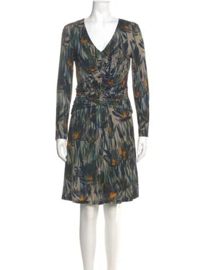 Pre-owned Max Mara Printed Mini Dress In Blue