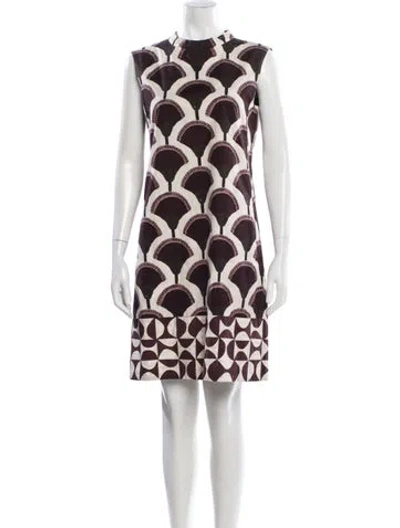 Pre-owned Max Mara Printed Mini Dress In Brown