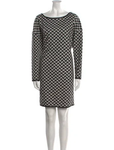 Pre-owned Max Mara Printed Mini Dress In Gray