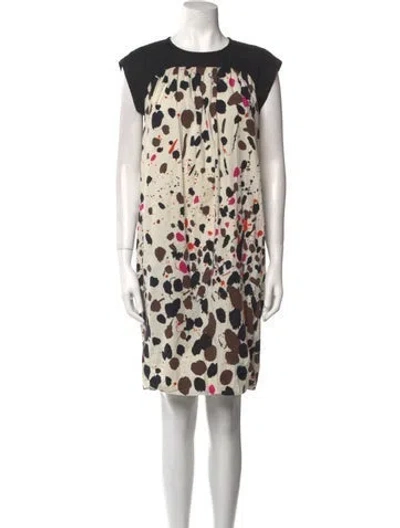 Pre-owned Max Mara Printed Mini Dress In Neutral