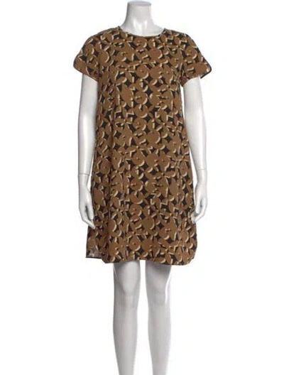 Pre-owned Max Mara Printed Mini Dress In Neutral