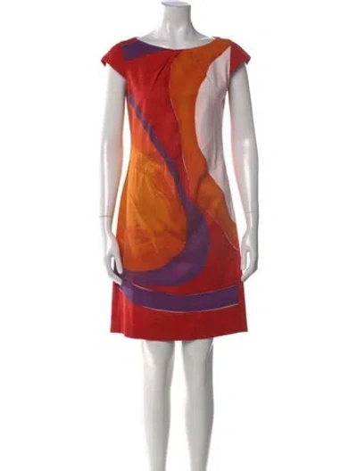 Pre-owned Max Mara Printed Mini Dress In Orange