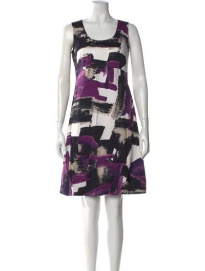 Pre-owned Max Mara Printed Mini Dress In Purple