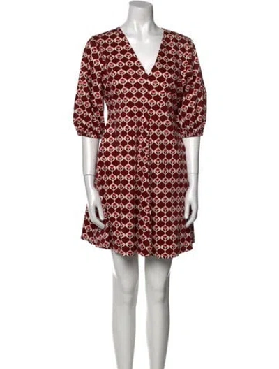 Pre-owned Max Mara Printed Mini Dress In Red