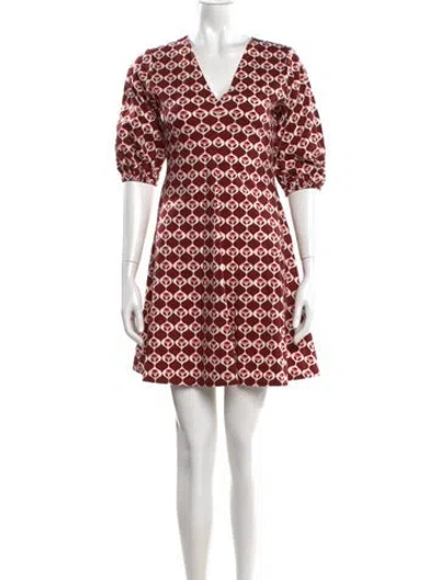 Pre-owned Max Mara Printed Mini Dress In Red