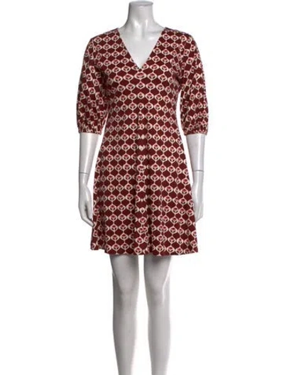 Pre-owned Max Mara Printed Mini Dress In Red