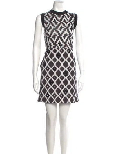 Pre-owned Max Mara Printed Mini Dress W/ Tags In White