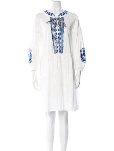 Pre-owned Max Mara Printed Mini Dress W/ Tags In White