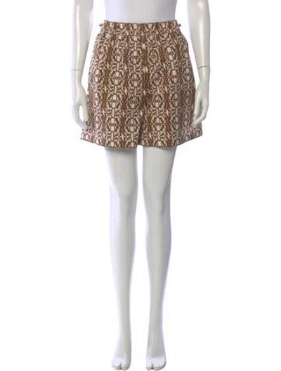 Pre-owned Max Mara Printed Mini Shorts In Gray