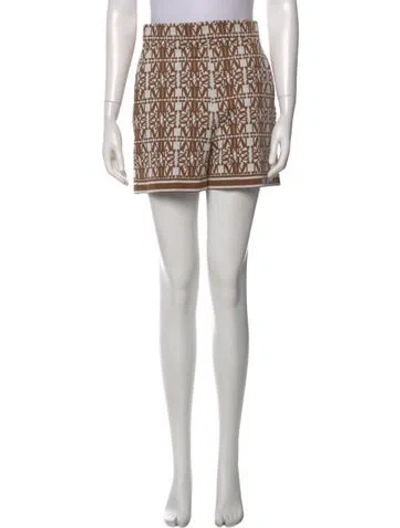 Pre-owned Max Mara Printed Mini Shorts In Neutral