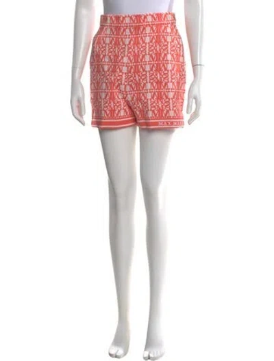Pre-owned Max Mara Printed Mini Shorts In Orange