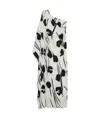 Max Mara Printed Silk One-shoulder Dress In White