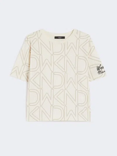 Max Mara Printed Organic Cotton T-shirt In White