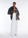 Max Mara Printed Organza Shirt In White Black